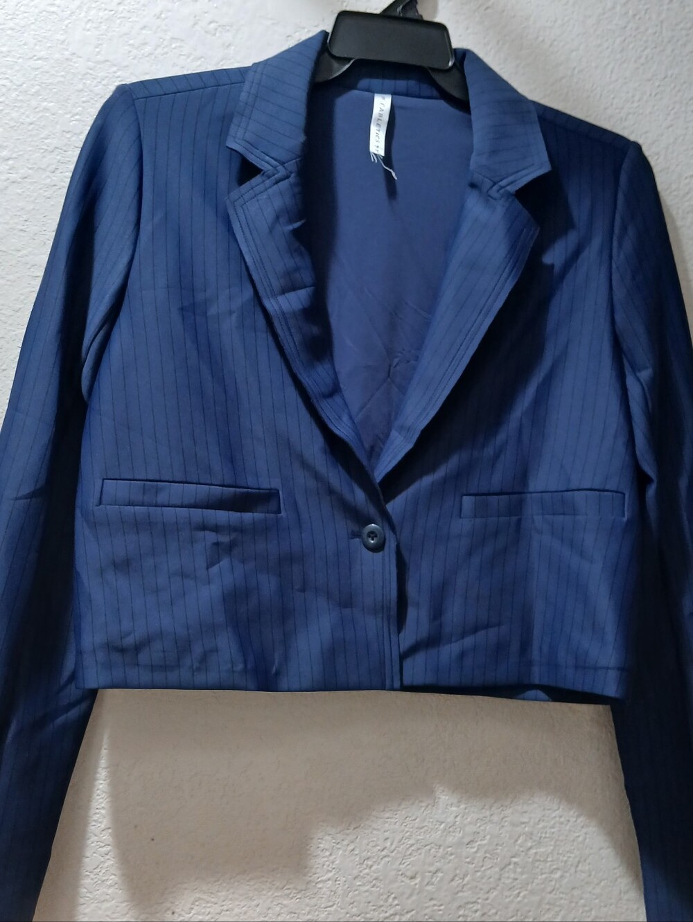 Fabletics Nwot M Navy Pinstripe Cropped Blazer
